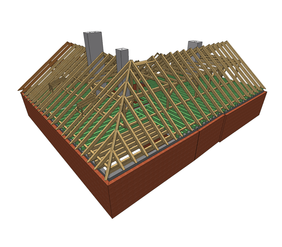 Widok 3D rekonstrukcji więźby2